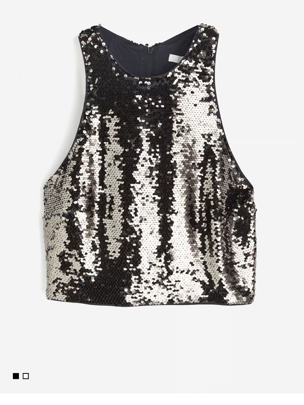NWT | H&M Sequin Crop Tank Top - Black & Silver - Date Night Ready - Medium